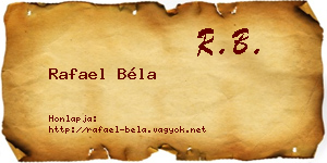 Rafael Béla névjegykártya